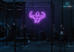 Body builder Neon Sign Purple