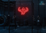 Body builder Neon Sign Red