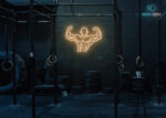 Body builder Neon Sign Warm-White