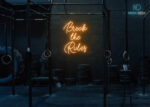 Break the Rules Neon Sign Orange