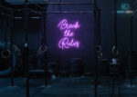 Break the Rules Neon Sign Purple