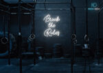 Break the Rules Neon Sign White
