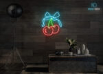 Cherries 🍒 with Ribbon 🎀 Neon Sign Multi