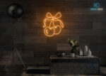 Cherries 🍒 with Ribbon 🎀 Neon Sign Orange