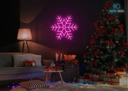 Christmas Star Neon Sign Hot-Pink