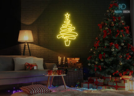 Christmas Tree Neon Sign Yellow