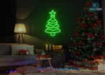 Christmas Tree and Star Neon Sign Green
