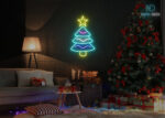 Christmas Tree and Star Neon Sign Multi