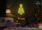 Christmas Tree and Star Neon Sign Yellow