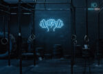 Dumble in Hand Neon Sign Ice-Blue