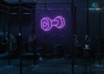 Dumble with Heart Neon Sign Purple