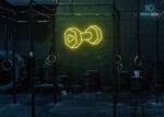 Dumble with Heart Neon Sign Yellow