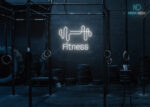 Fitness Gym Neon Sign White