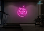 Fitness with Cycle Design Neon Sign Hot-Pink