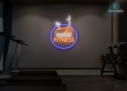 Fitness with Cycle Design Neon Sign Multi