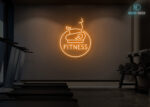 Fitness with Cycle Design Neon Sign Orange