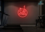Fitness with Cycle Design Neon Sign Red