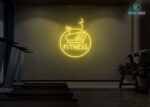 Fitness with Cycle Design Neon Sign Yellow