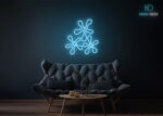 Flowers Neon Sign Ice-Blue