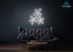 Flowers Neon Sign White