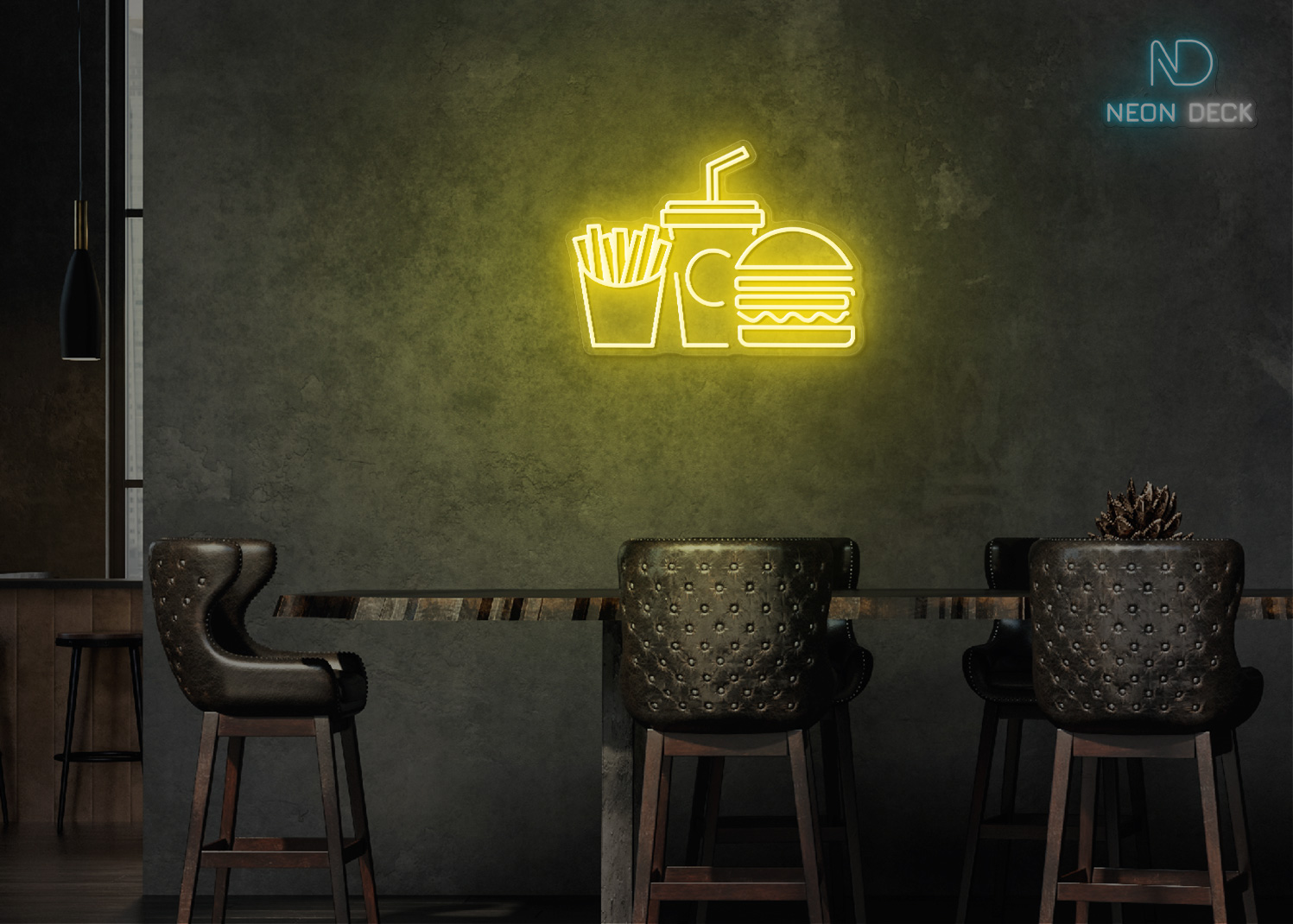 Fries Burger and Drink Yellow Fries Burger and Drink