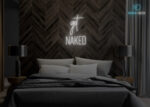 Get Naked Neon Sign White