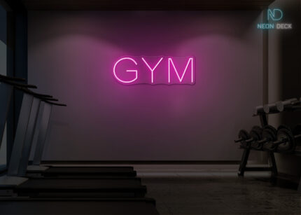 Gym Word LED Neon Sign Hot-Pink