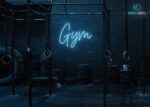 Gym Word Neon Sign Ice-Blue