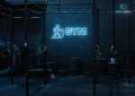 Gym with Treadmill Design Ice-Blue