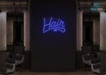 Hair Neon Sign Dark-Blue