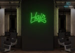 Hair Neon Sign Green