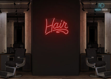 Hair Neon Sign Red