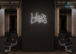 Hair Neon Sign White