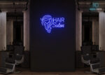 Hair Salon Neon Sign Dark-Blue