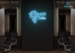 Hair Salon Neon Sign Ice-Blue