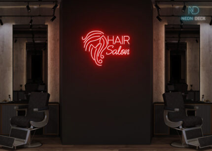 Hair Salon Neon Sign Red