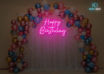 Happy Birthday LED Neon Sign Hot-Pink
