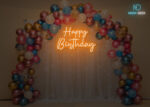 Happy Birthday LED Neon Sign Orange