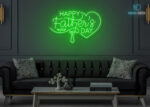 Happy Father's Day Multi Color Design LED Neon Sign Green