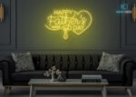 Happy Father's Day Multi Color Design LED Neon Sign Yellow