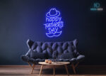 Happy Father's Day Neon Sign Dark-Blue