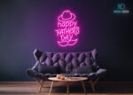 Happy Father's Day Neon Sign Hot-Pink