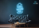 Happy Father's Day Neon Sign Ice-Blue