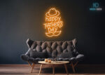 Happy Father's Day Neon Sign Orange