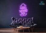 Happy Father's Day Neon Sign Purple