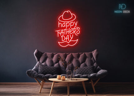 Happy Father's Day Neon Sign Red