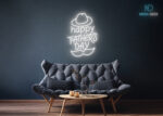 Happy Father's Day Neon Sign White