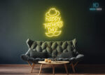 Happy Father's Day Neon Sign Yellow