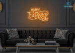 Happy Father's Day design LED Neon Sign Orange