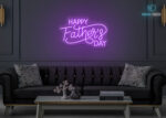 Happy Father's Day design LED Neon Sign Purple